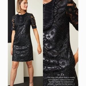 Etcetera Black Floral Lace Mini Dress